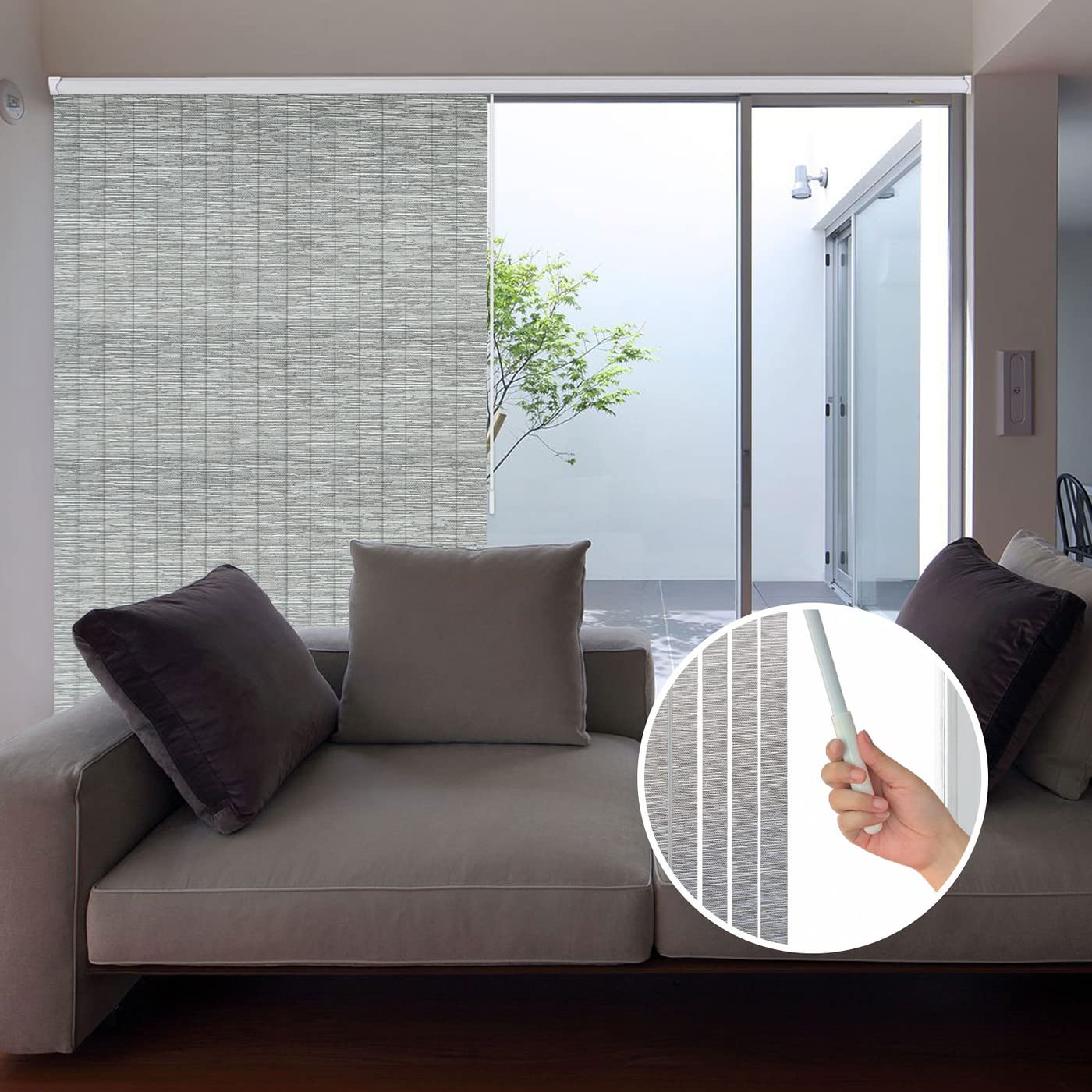 Amazon.co.jp: Yoolax 縦型ブラインド バトン式 バーチカルブラインド